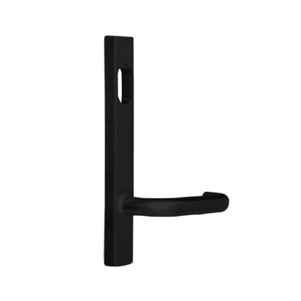 Square End Plate Concealed Fix With Cylinder Hole & 70 Lever Matt Black 4801/70Pcmb Black Door Handles