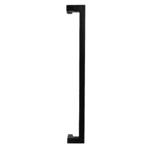 Square Offset Entrance Door Pull Handle 625Mm Matt Black 53840 Barn Door Hardware