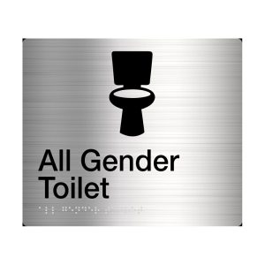 Stainless Steel All Gender Toilet Sign Braille Agt-Ss Bathroom Hardware