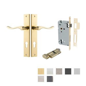 Stirling Door Lever Handle On Rectangular Backplate Entrance Kit Key/Thumb – Available In Various Finishes Door Hardware