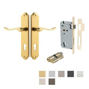 Stirling Door Lever Handle On Shouldered Backplate Entrance Kit Key/Key – Available In Various Finishes Architectural Door Hardware