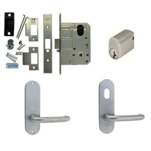 Storeroom Door Pack Ms2 Mortice Lock Round Plate W/ Hole & Lever Commercial Door Hardware