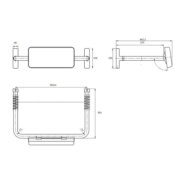 Straight Rail Padded Backrest – Available In Various Finishes Bathroom Accessories