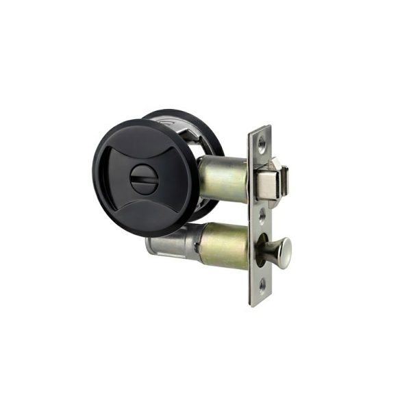 Symmetry Round Cavity Sliding Door Privacy Set Dp Matt Black 7400Mbkdp Bathroom Door Hardware