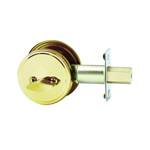 Symmetry Single Cylinder Deadbolt & Turn Knob Polished Brass 7106Pbdp Deadlock Cylinders & Accessories