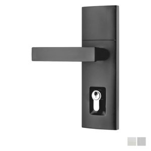 Trilock Angular Double Cylinder Entrance Lever Set – Available In Various Finishes Black Door Handles