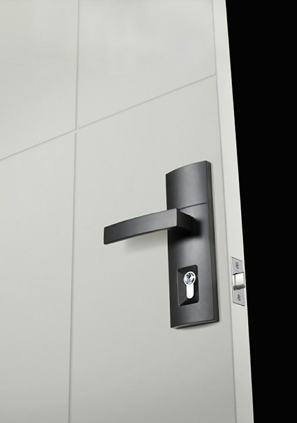 Trilock Angular Double Cylinder Entrance Lever Set – Available In Various Finishes Black Door Handles