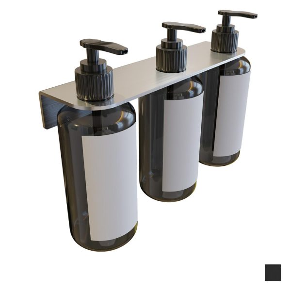 Triple Soap Bottle Holder – Available In Designer Black And Satin Stainless Finish Bathroom Accessories