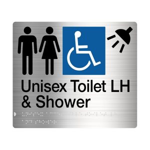 Unisex Disabled Toilet Left Hand & Shower Stainless Steel Mfdts/Lh-Ss Dda Disabled Compliant