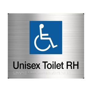 Unisex Disabled Toilet Rh Braille Amenity Sign Braille Stainless Steel Dt/Rh-Ss Bathroom Hardware