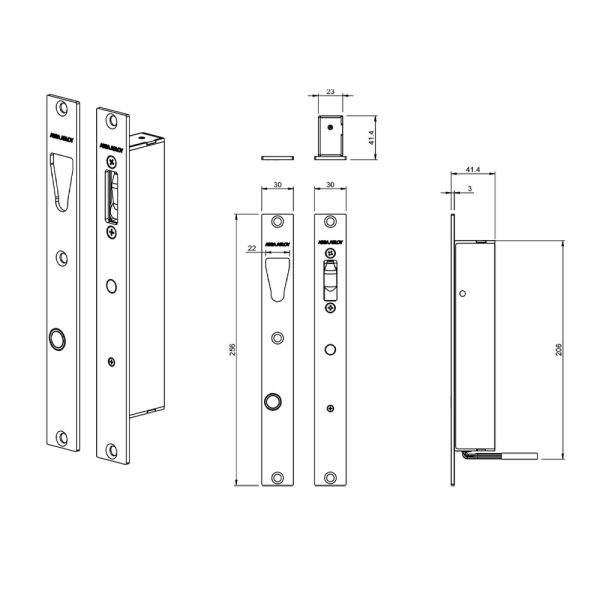 V-Lock 11.4 -26Vdc Fail Safe Full Monitoring Stainless Steel Es8100 Electric Strikes