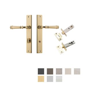 Verona Door Lever On Rectangular Backplate Privacy Kit With Turn – Available In Various Finishes Brass Door Handles