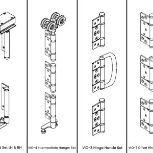 Vio Folding 7 Door System One Way Outward Opening Hardware Kit Satin Stainless Steel Vio70Dosss Door Hardware