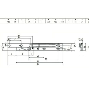 Window Stay 236Mm Non-Friction Hinge Stainless Steel Pair P1090Nf Casement Stays