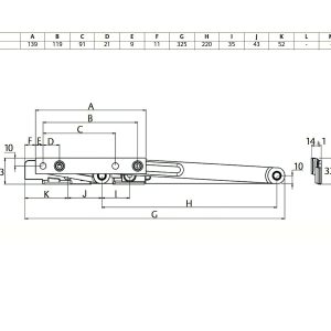 Window Stay 293Mm Friction Hinge Stainless Steel Pair P1120 Casement Stays