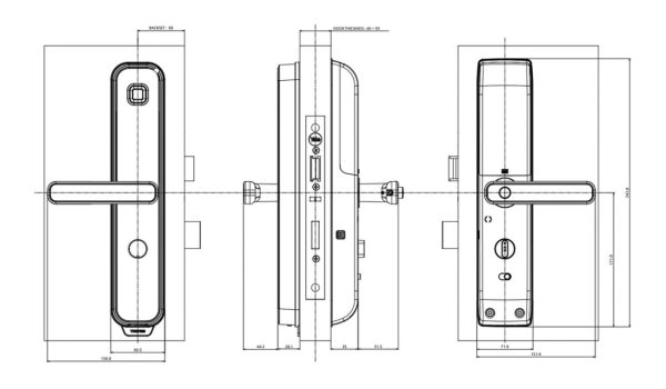 Ydm7220 Smart Digital Mortice Lock With Home Module 60Mm Backset Matt Black Ydm7220/60/Hk/Mbk Digital Locks