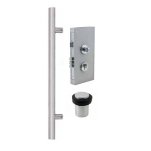 Zanda 1232Ss Round Pull Handle And Lock Kit Combo Stainless Steel 600Mm Architectural Door Hardware