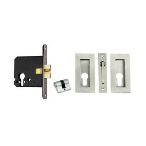 Zanda Cavity Sliding Door Euro Lock Kit 1189Ss Square Style Stainless Steel Door Hardware