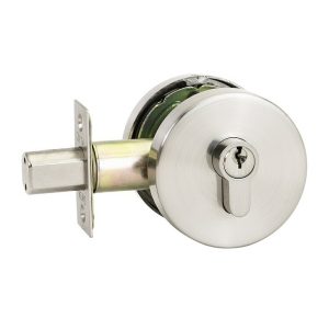 Zanda Triad Round Slimline Double Deadbolt Key/Key Brushed Nickel 11519.Bn Deadlocks & Night Latches