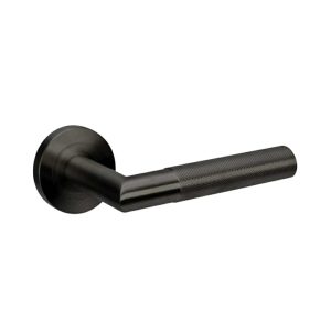 Zanda Wyatt Door Handle Lever On Round Rose Matt Black – Customise To Your Needs Black Door Handles