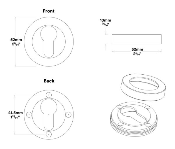 Brunswick Door Pull Handle Entrance Kit Key/Thumb 600Mm – Available In Various Finishes Door Hardware